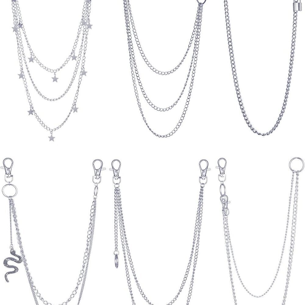 Jeans Chains Multi-Layer Butterfly Lock Round Star Snak Heart Pants Accessory